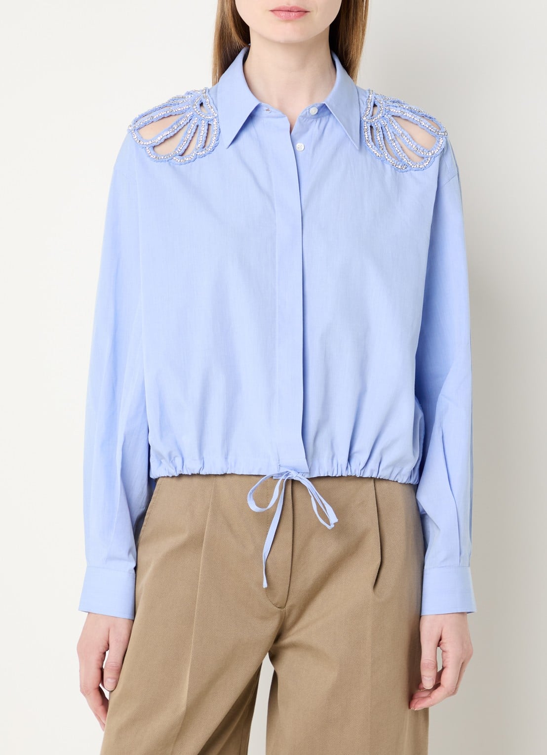 Sandro Blouse met strass - detail 4 blauwgrijs