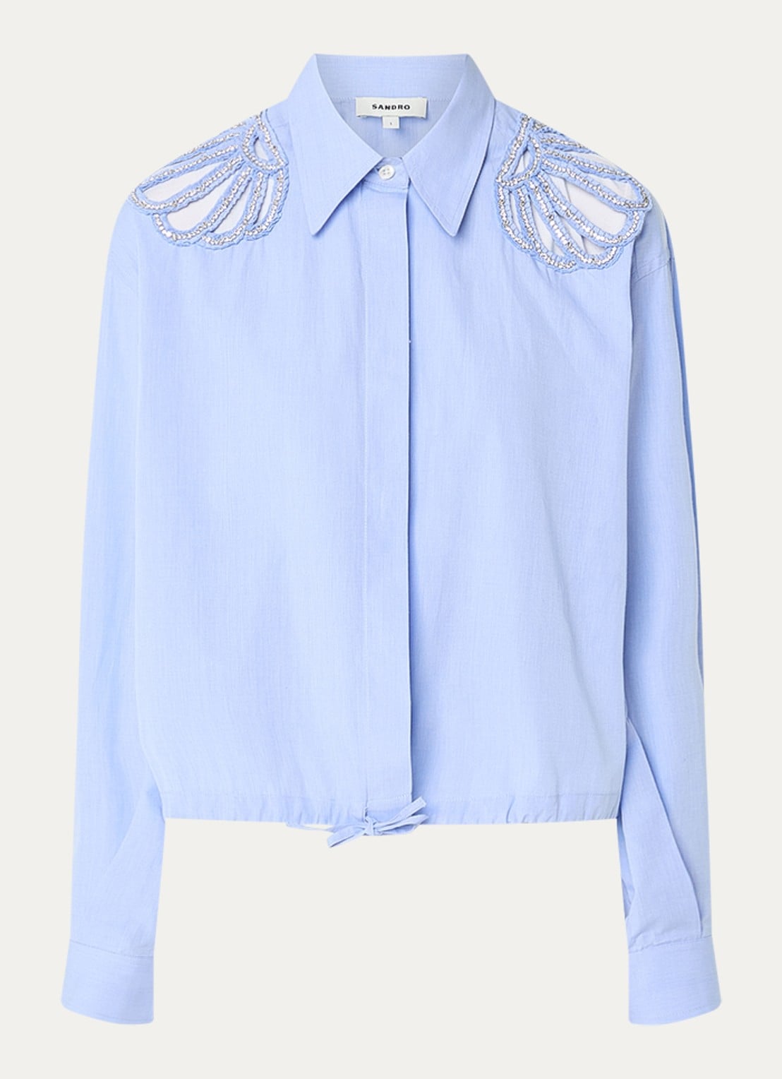 Sandro Blouse met strass - voorkant blauwgrijs