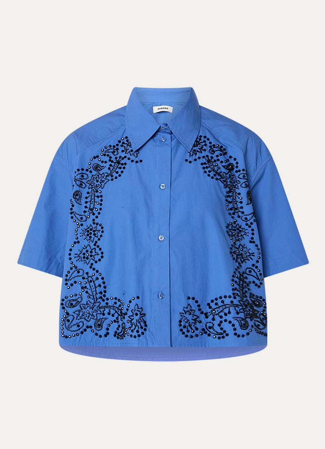 Sandro Blouse met strass - voorkant 3 royalblauw