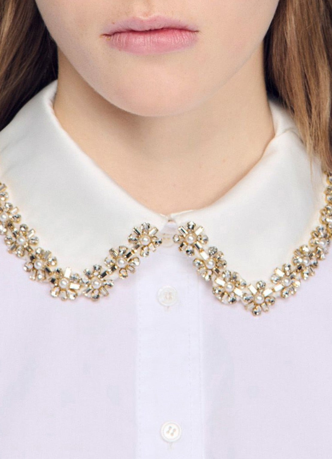 Sandro Blouse met strass - detail 4 wit