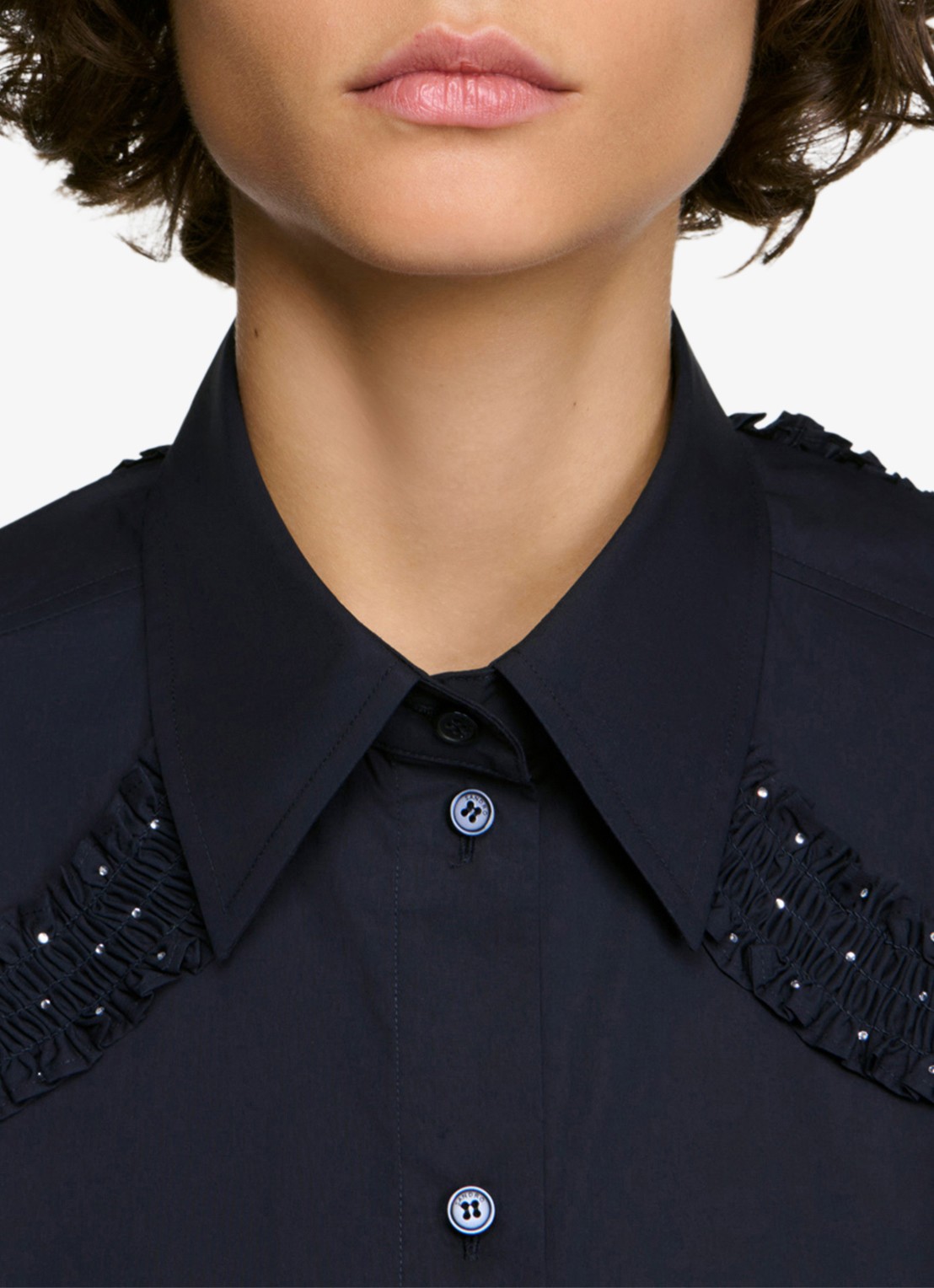 Sandro Blouse met strass - detail 4 donkerblauw