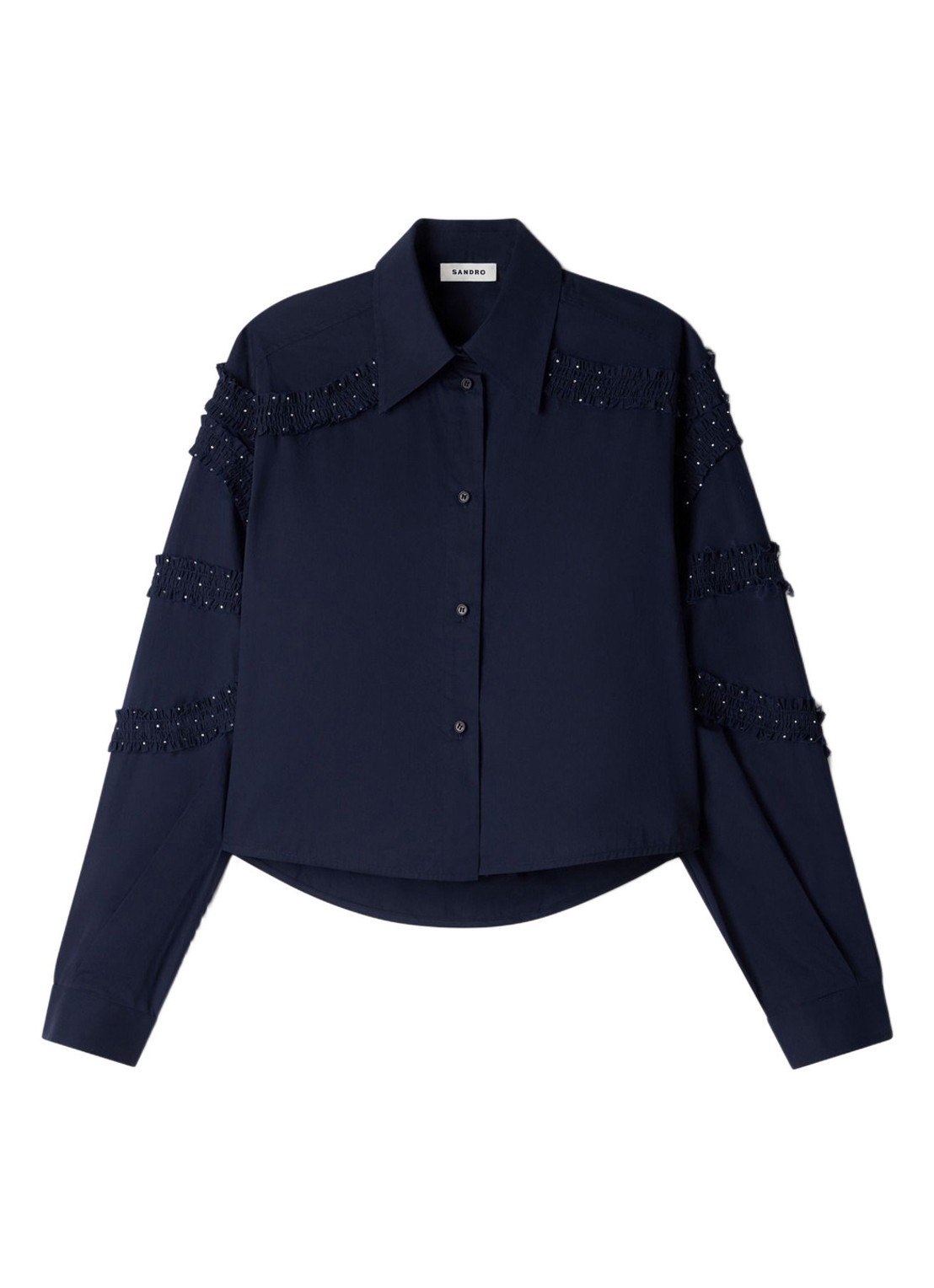 Sandro Blouse met strass - voorkant donkerblauw