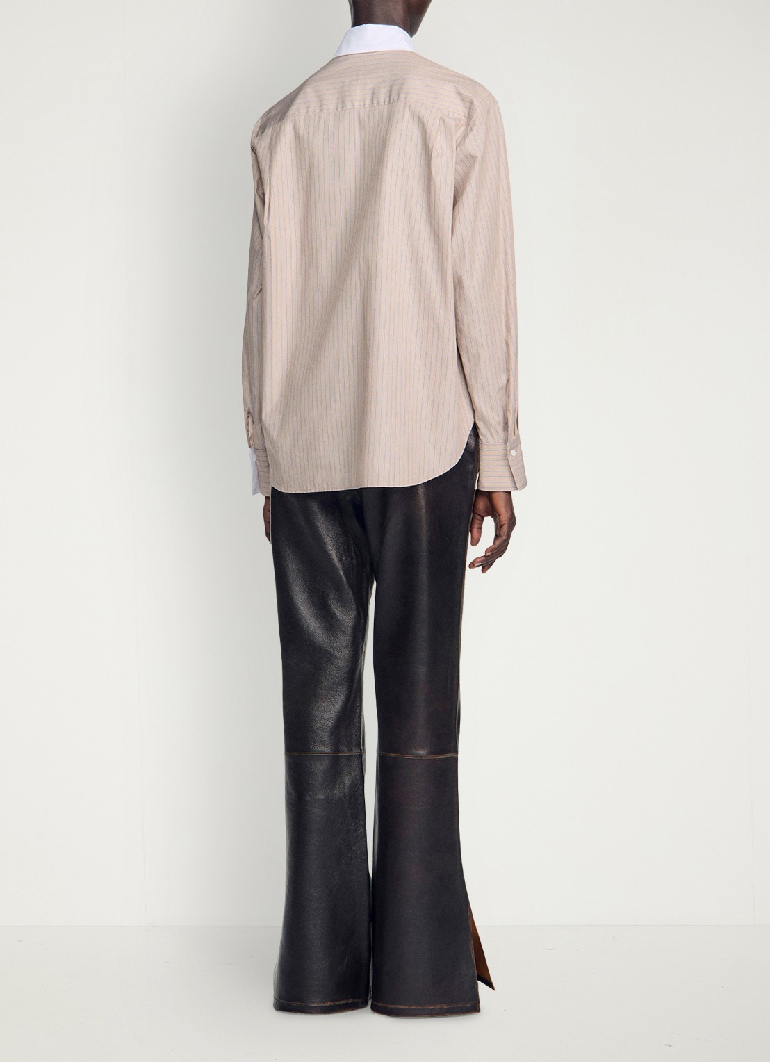 Sandro Blouse met streepprint en borstzak - achterkant 6 beige / beige