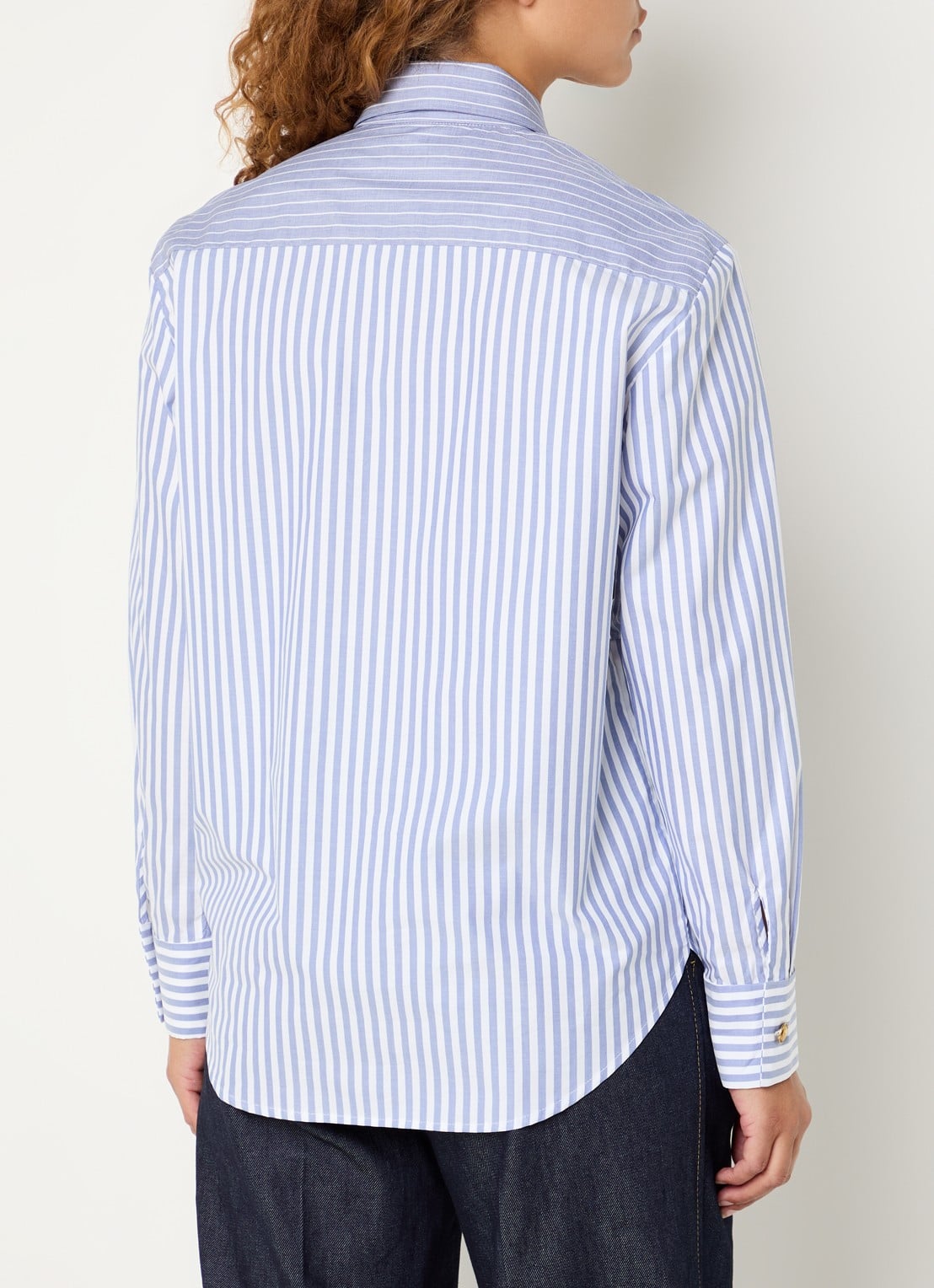 Sandro Blouse met streepprint - achterkant blauw