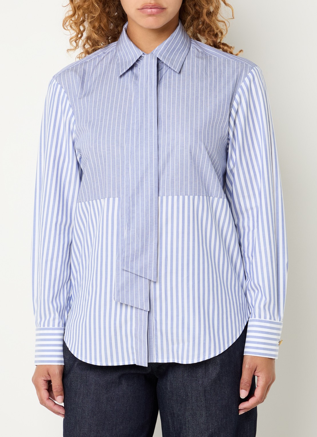 Sandro Blouse met streepprint - detail 2 blauw