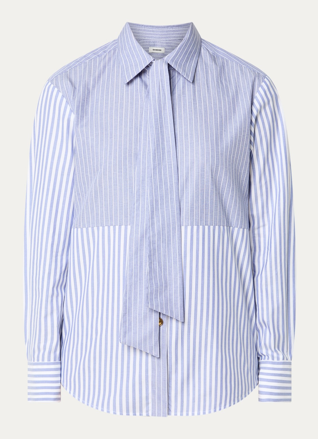 Sandro Blouse met streepprint - voorkant 3 blauw