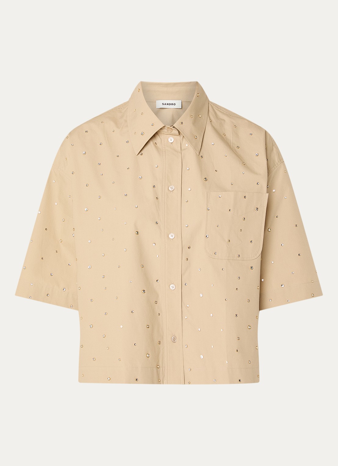 Sandro Blouse met studs - voorkant camel