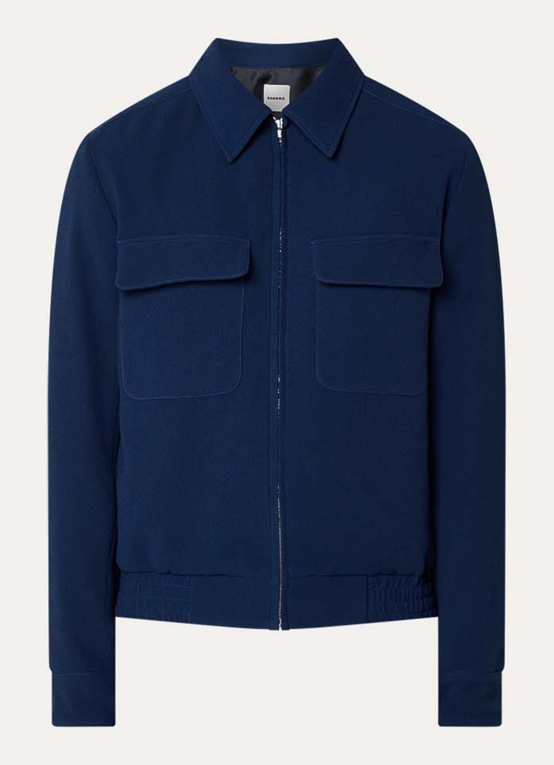 Sandro Bomberjack met steekzakken - voorkant 2 donkerblauw