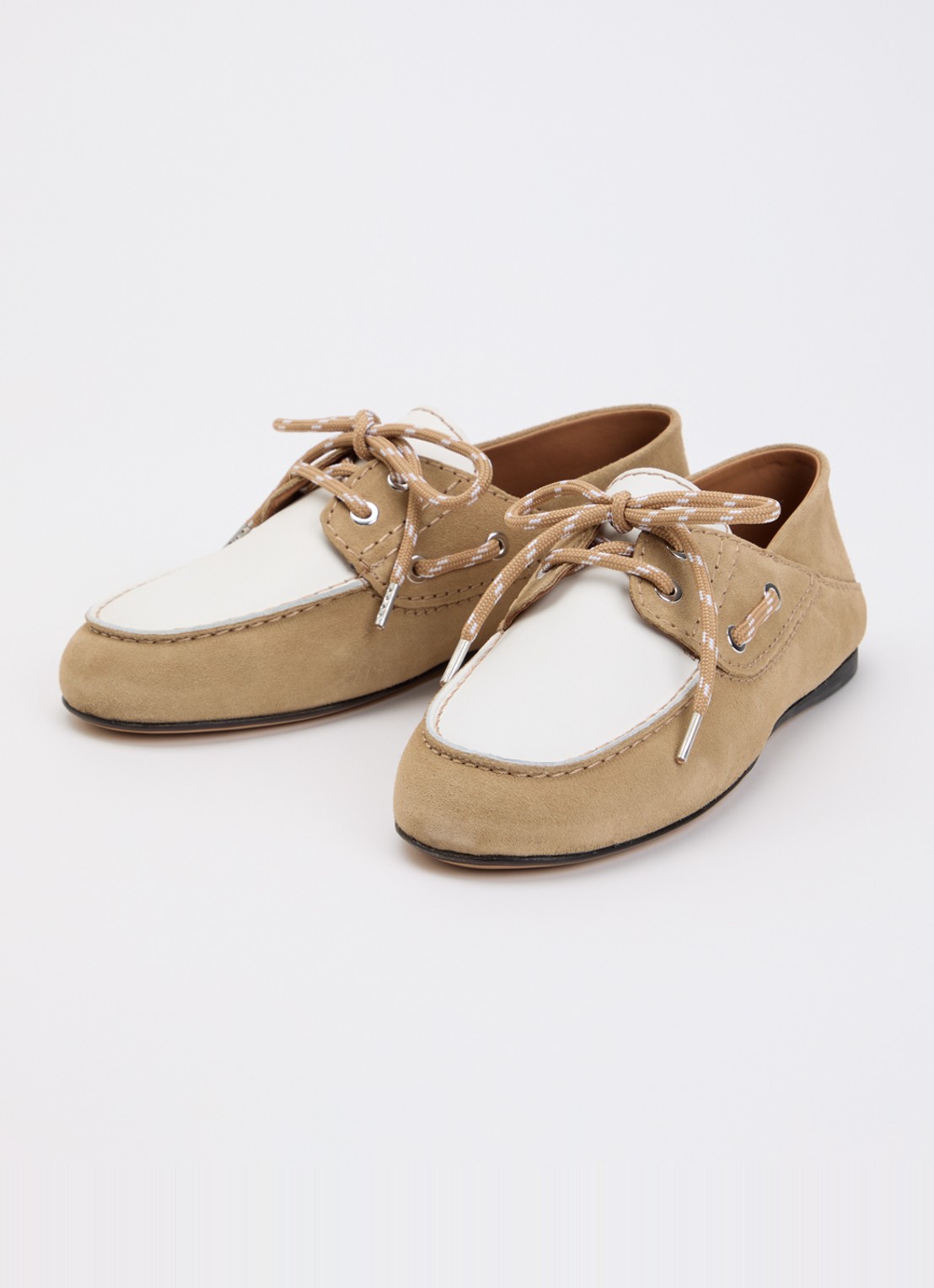 Sandro Bootschoen van suède met leren details - detail 3 khaki