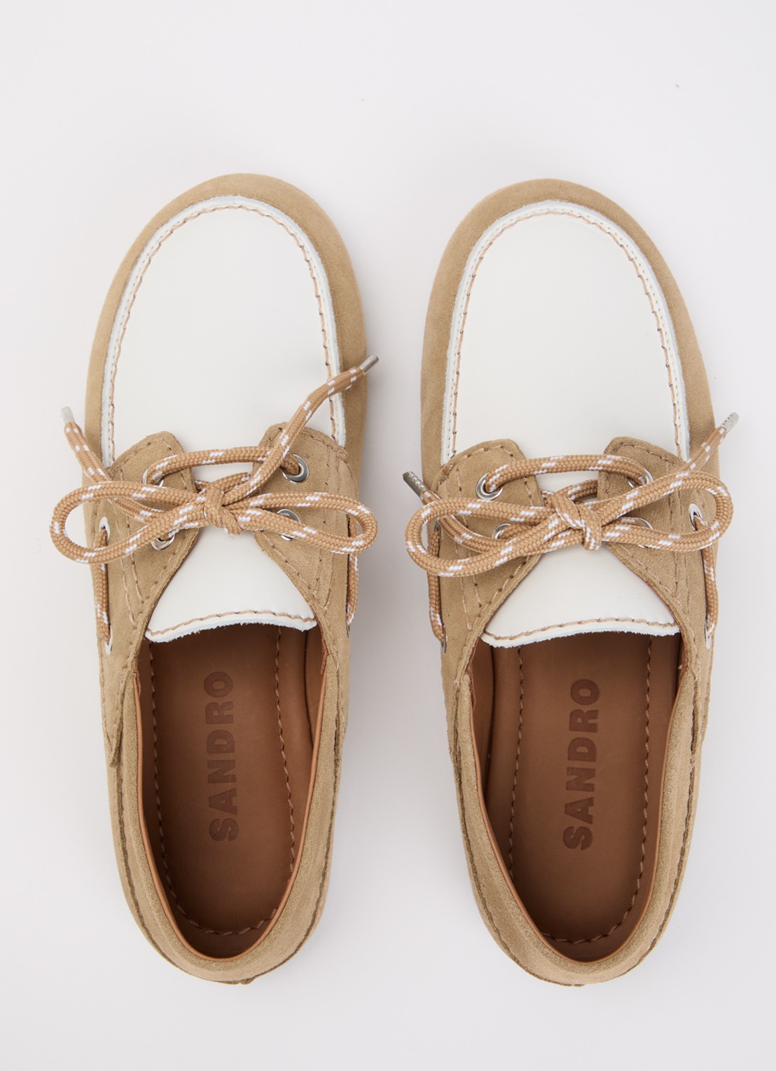 Sandro Bootschoen van suède met leren details - detail 4 khaki