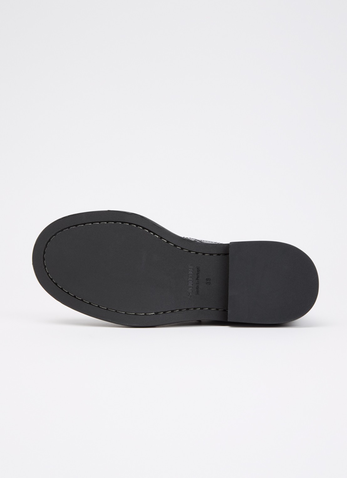 Sandro Chelsea boot van leer - detail 4 zwart
