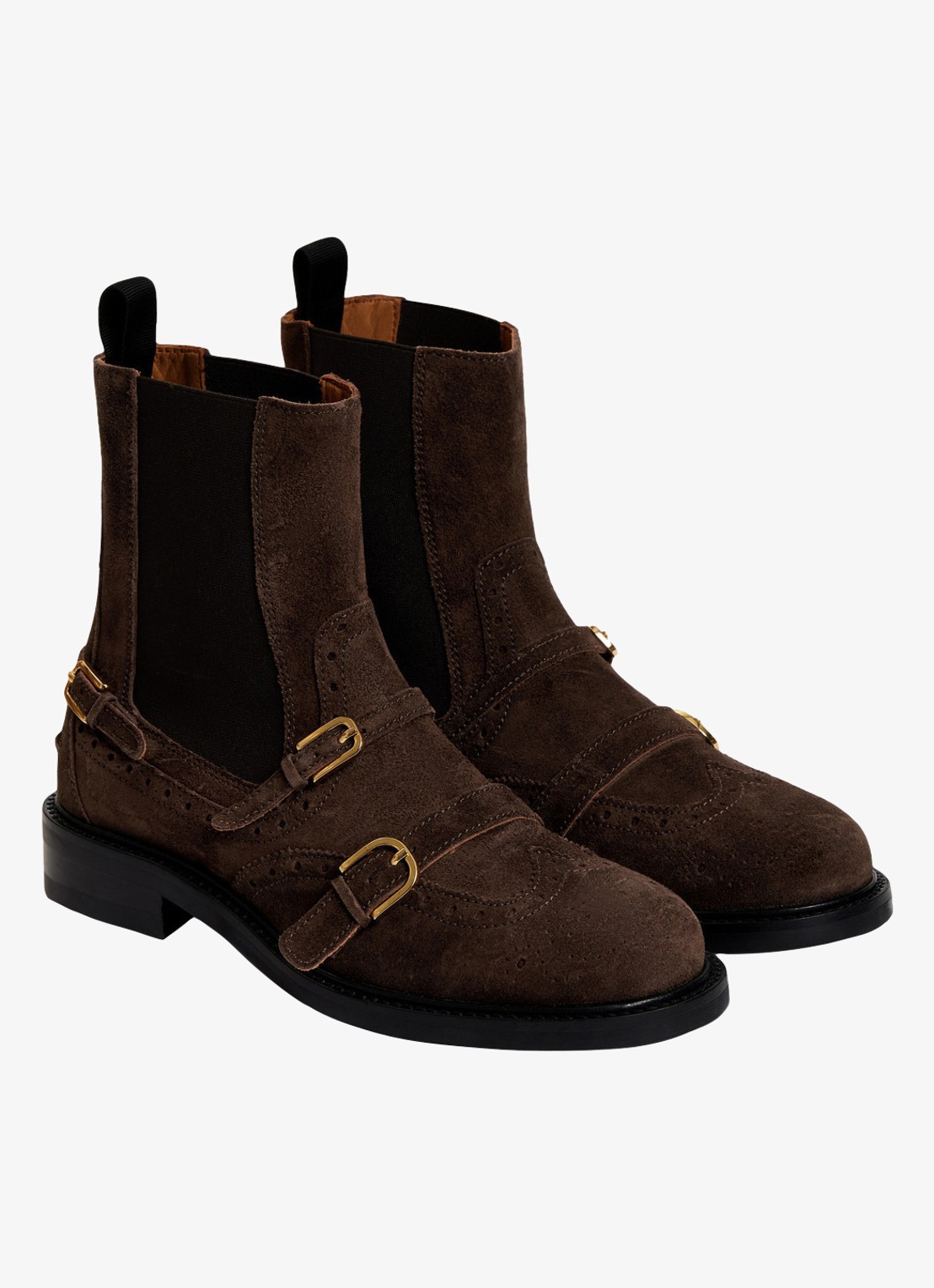 Sandro Chelsea boot van leer - detail bruin