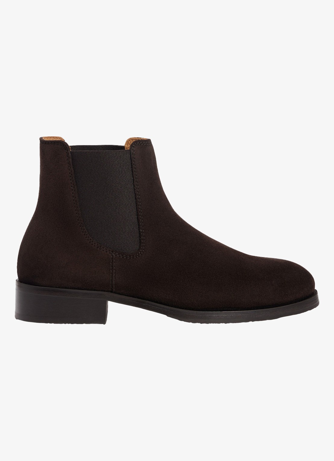 Sandro Chelsea boot van leer - voorkant 5 chocoladebruin
