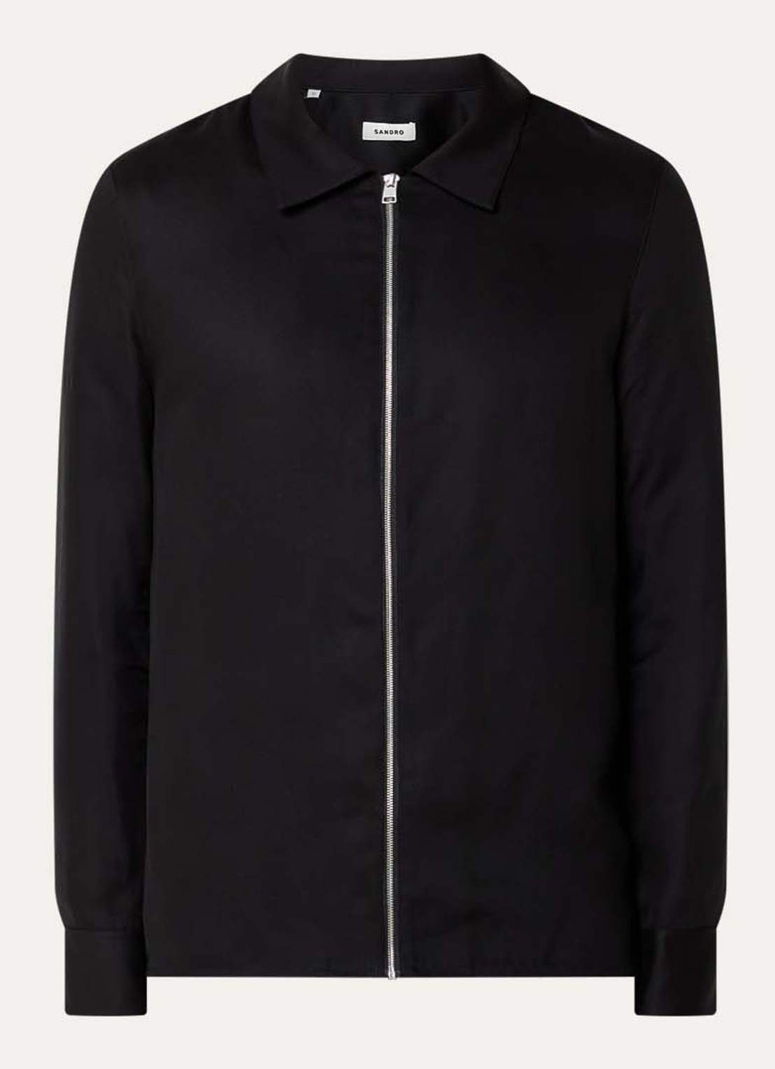 Sandro Chemise jack met kraag - voorkant zwart