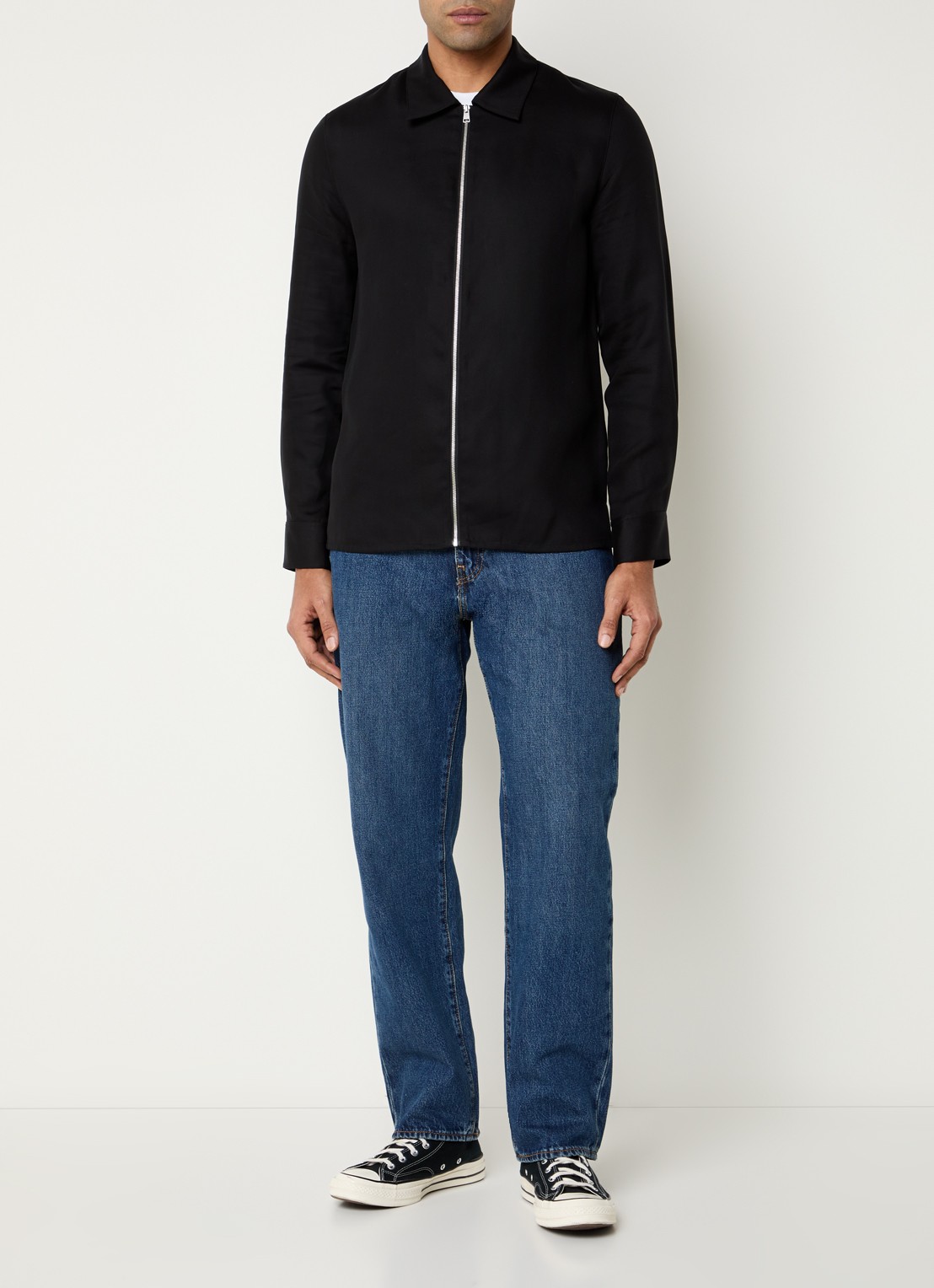 Sandro Chemise jack met kraag - voorkant 2 zwart