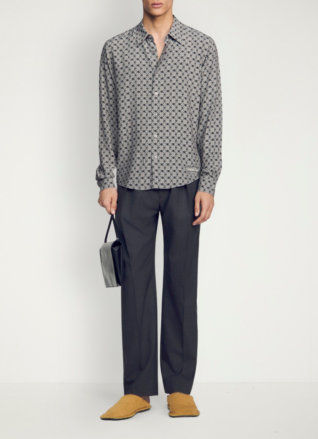 Sandro Comfort fit overhemd met grafische print - detail 5 grijs