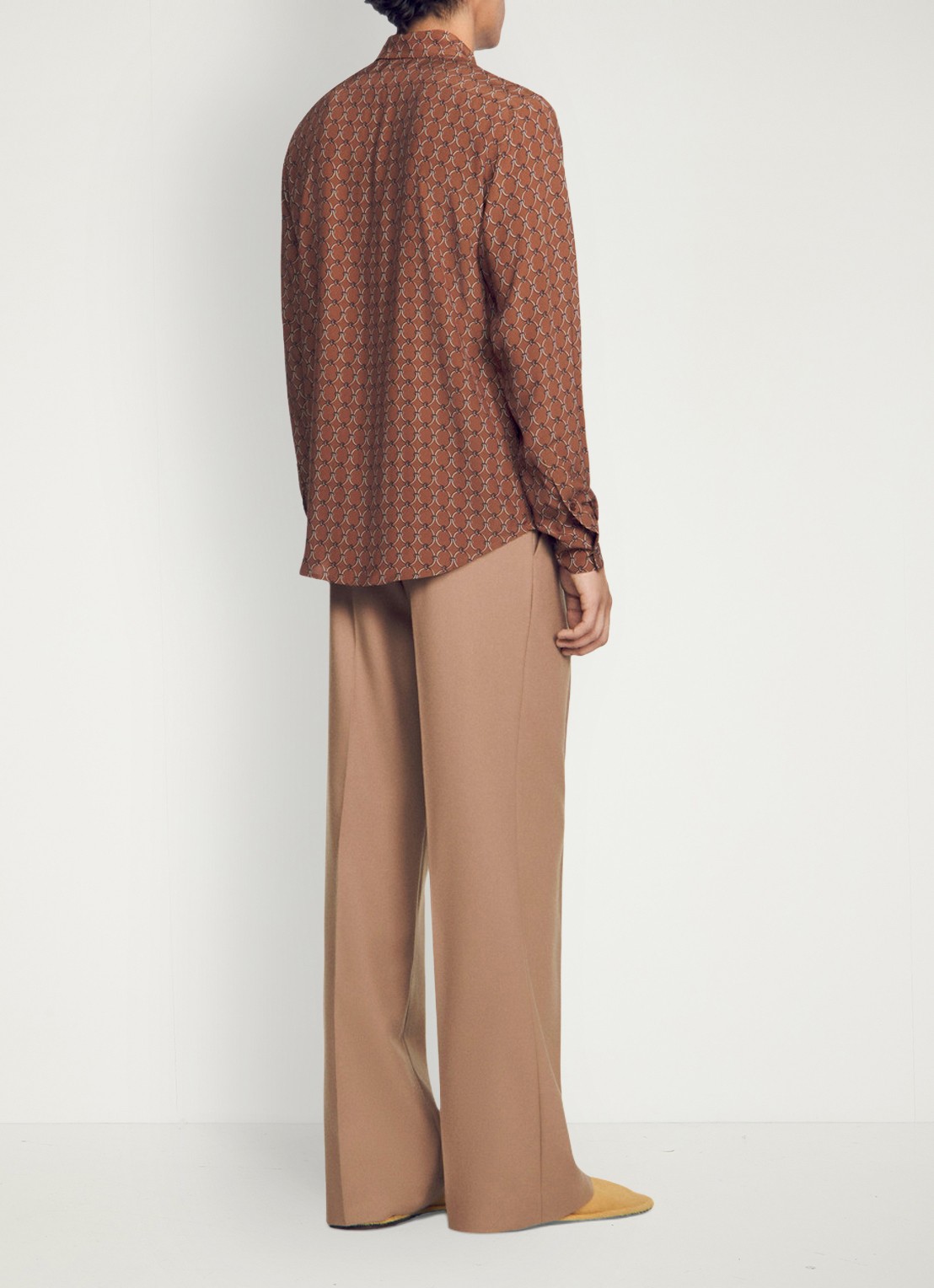 Sandro Comfort fit overhemd met grafische print - achterkant 3 naturel