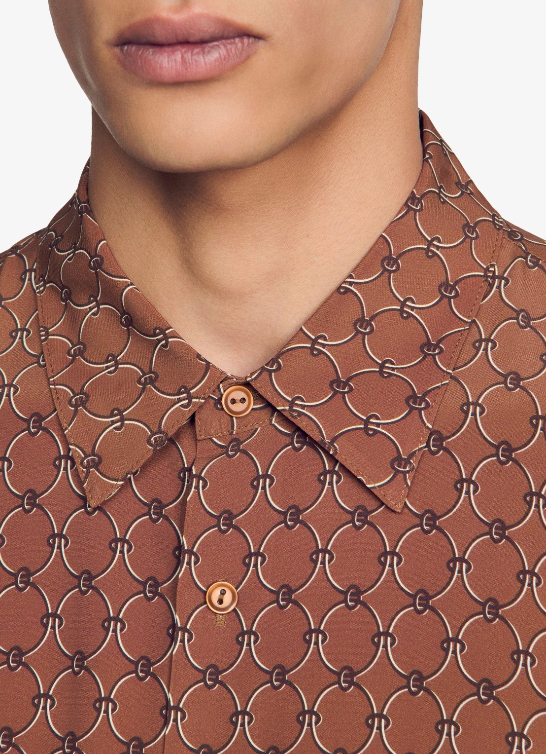 Sandro Comfort fit overhemd met grafische print - detail 6 naturel