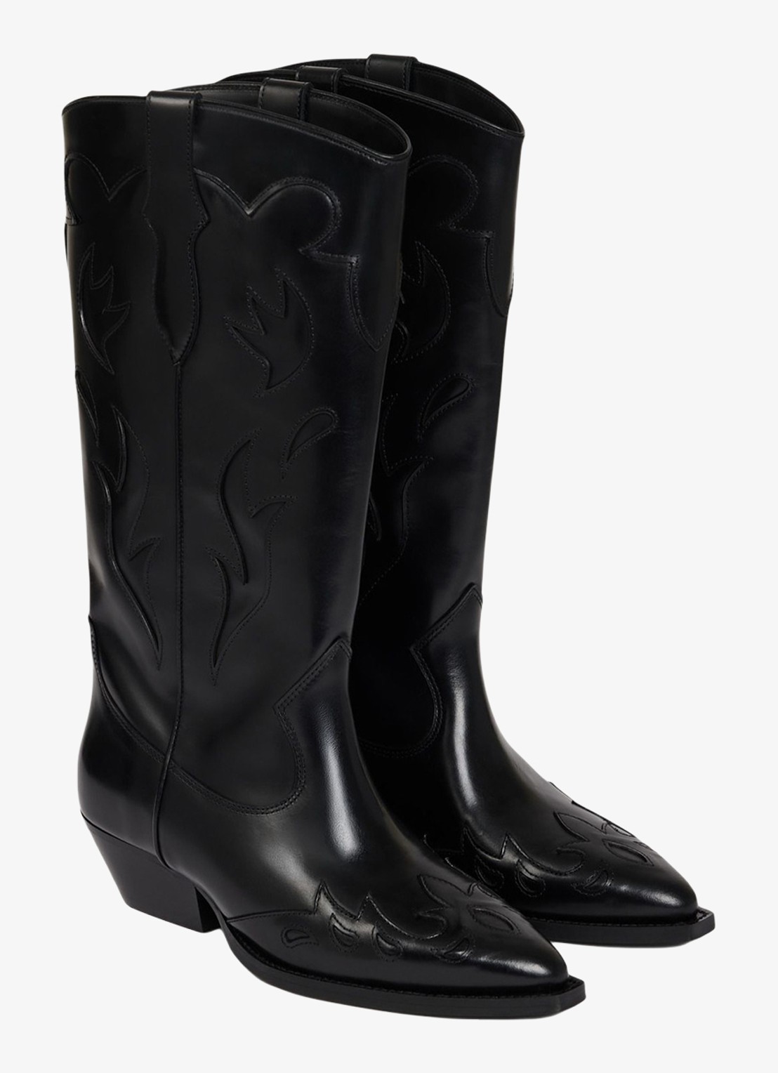 Sandro Cowboylaars van leer - detail 2 black / zwart
