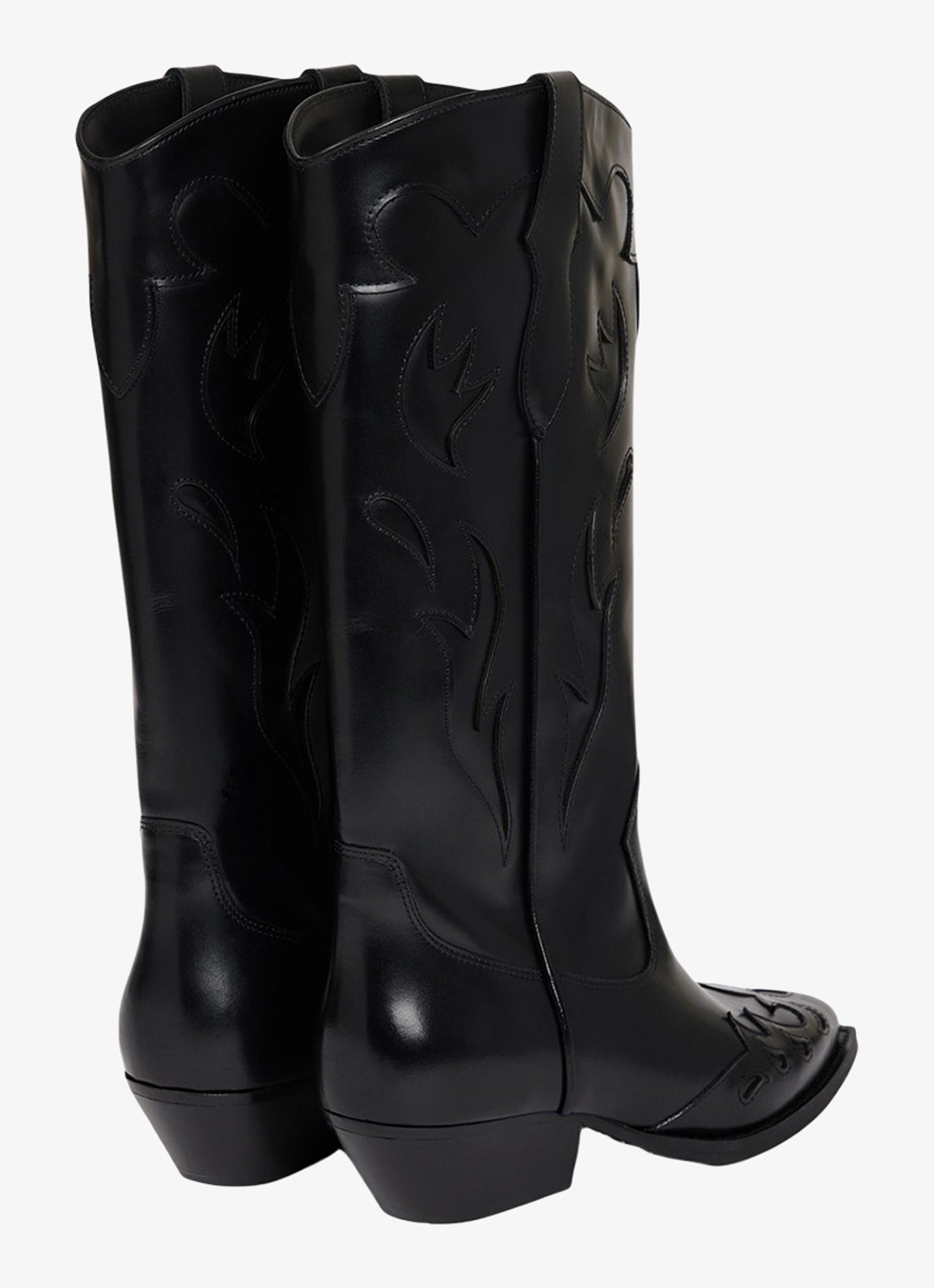 Sandro Cowboylaars van leer - detail 3 black / zwart