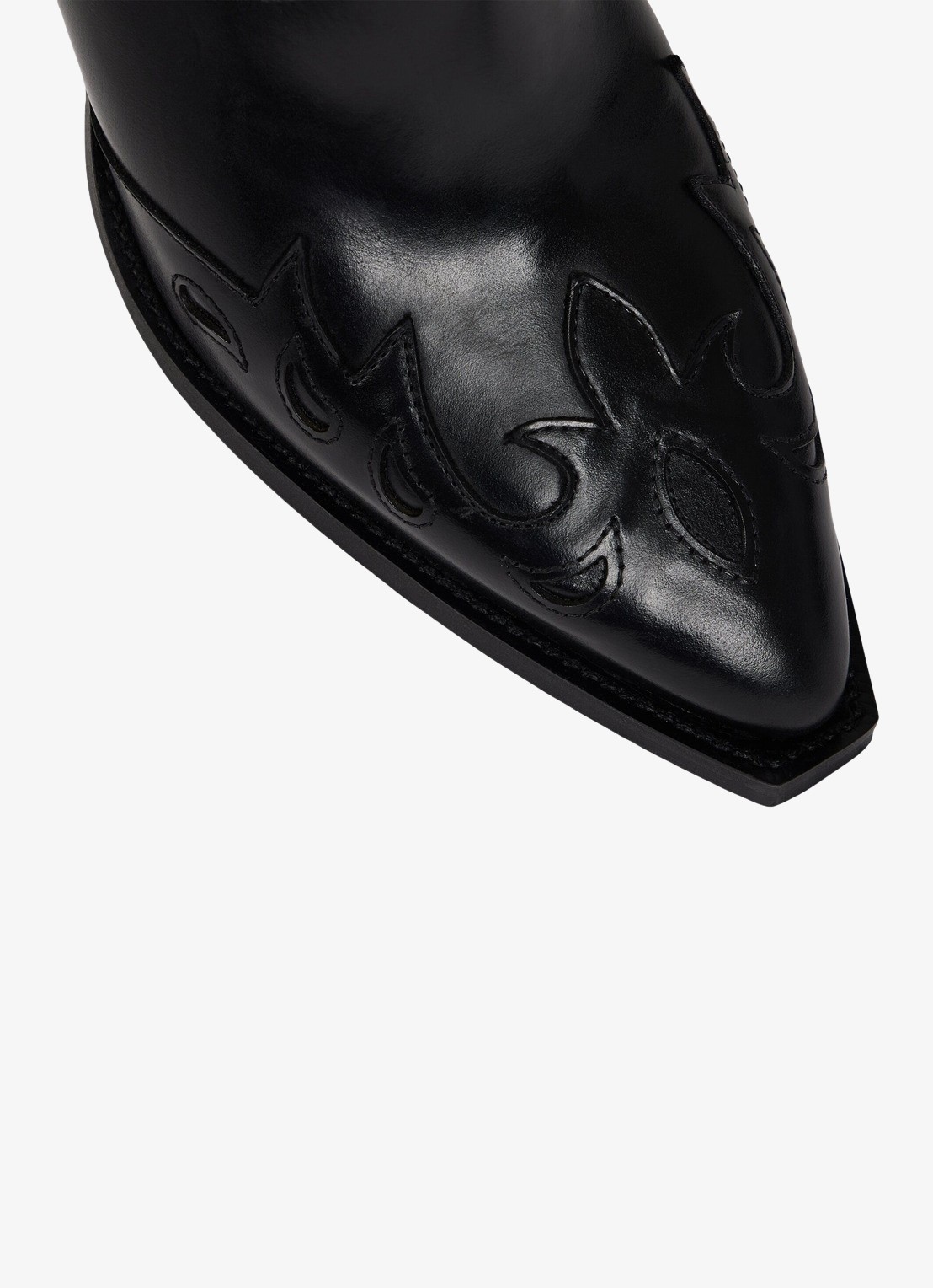 Sandro Cowboylaars van leer - detail 4 black / zwart