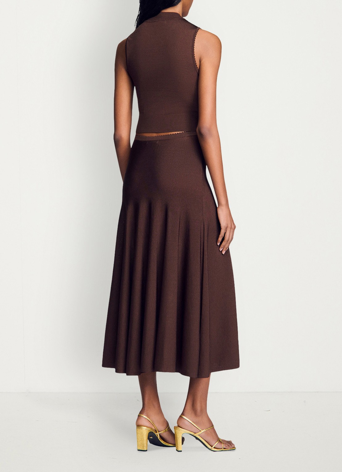 Sandro Crop top met stretch - achterkant 3 bruin