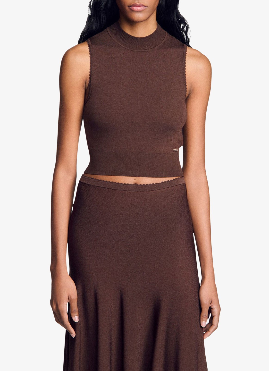 Sandro Crop top met stretch - detail 4 bruin