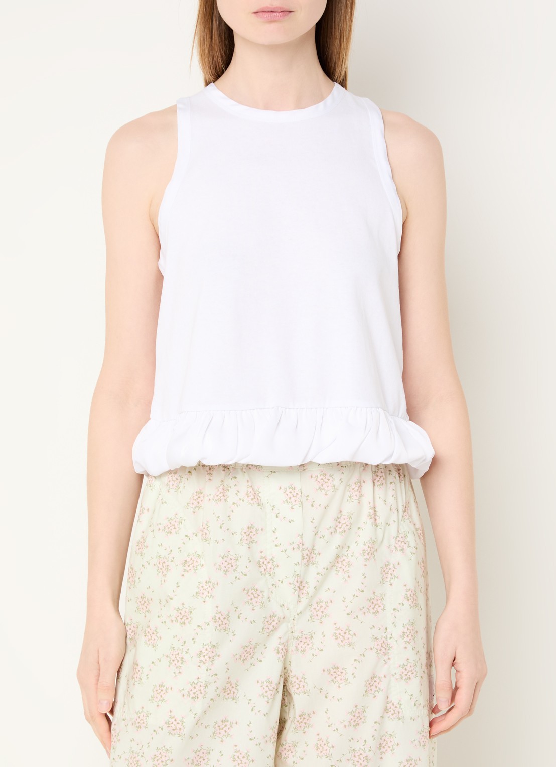 Sandro Crop top met volant en gestrikt detail - achterkant 2 wit