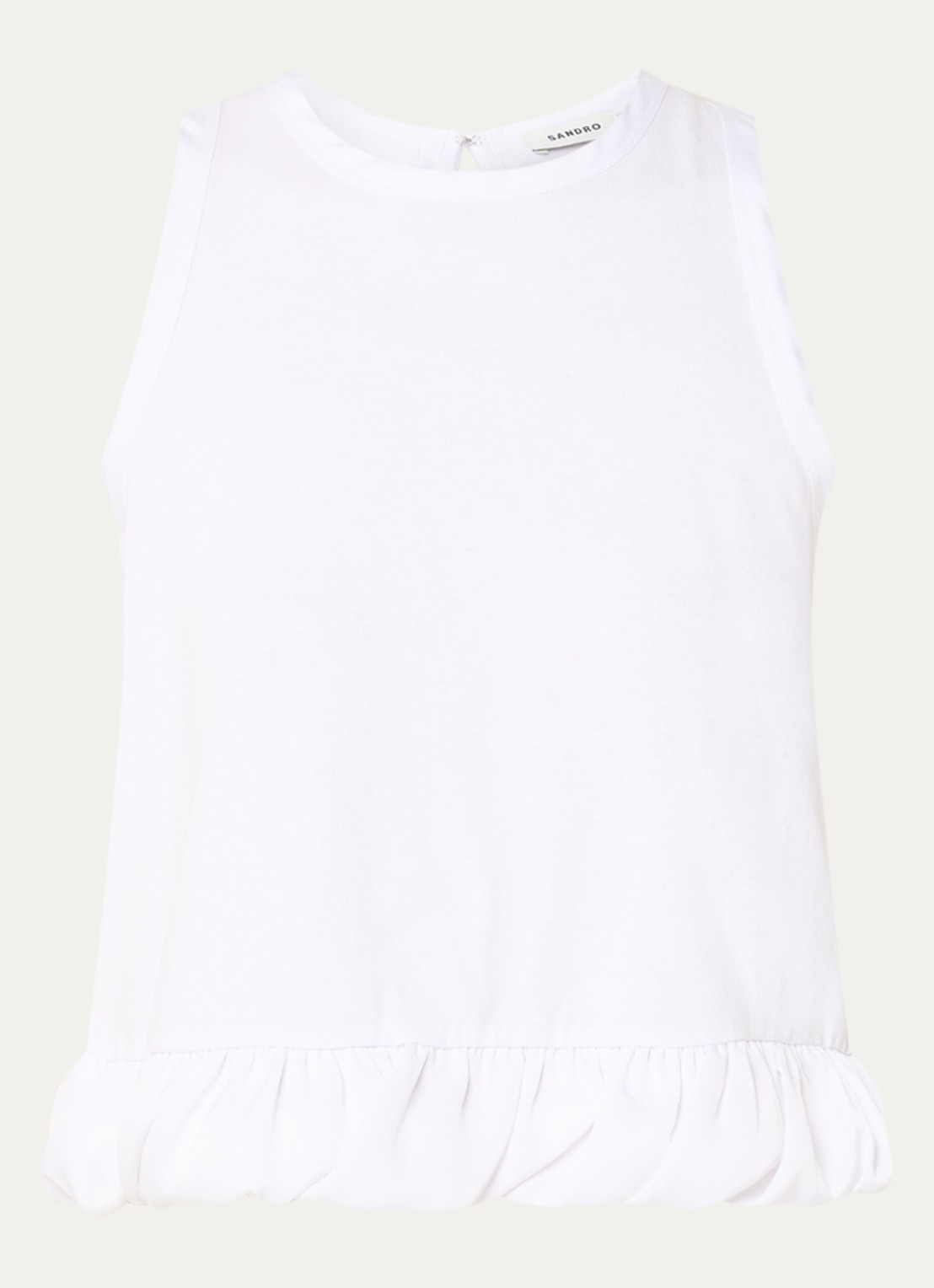 Sandro Crop top met volant en gestrikt detail - voorkant 3 wit