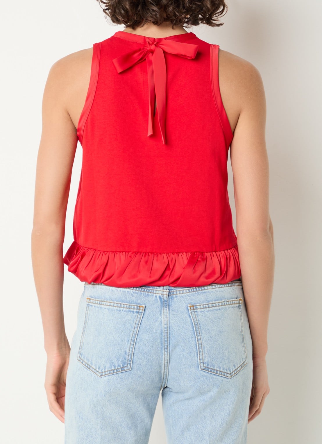 Sandro Crop top met volant en gestrikt detail - achterkant 4 rood