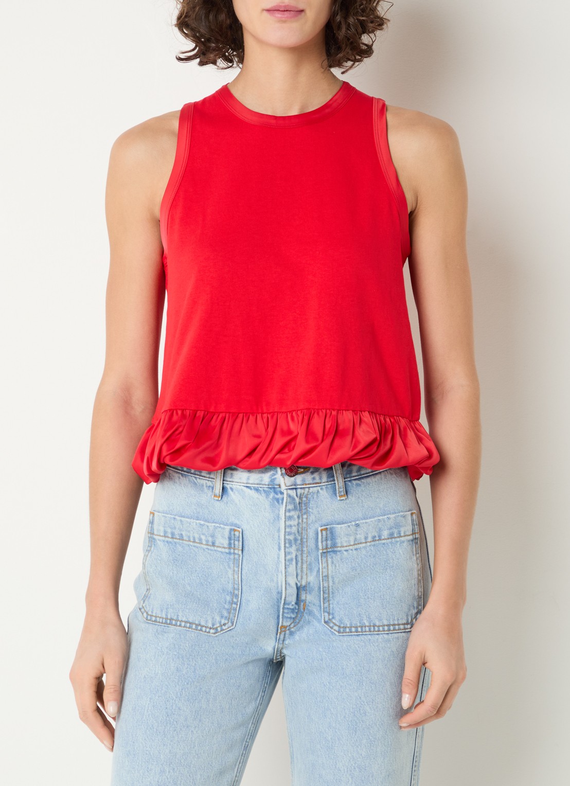 Sandro Crop top met volant en gestrikt detail - detail 3 rood
