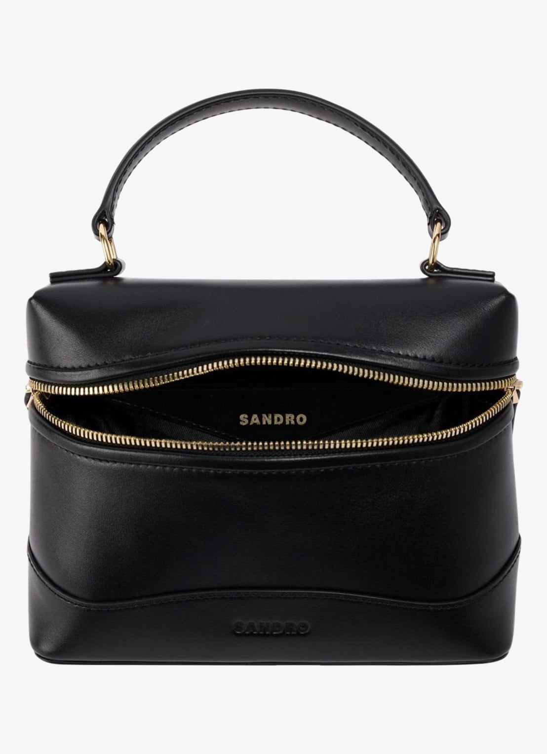 Sandro Crossbody van leer - detail 4 zwart