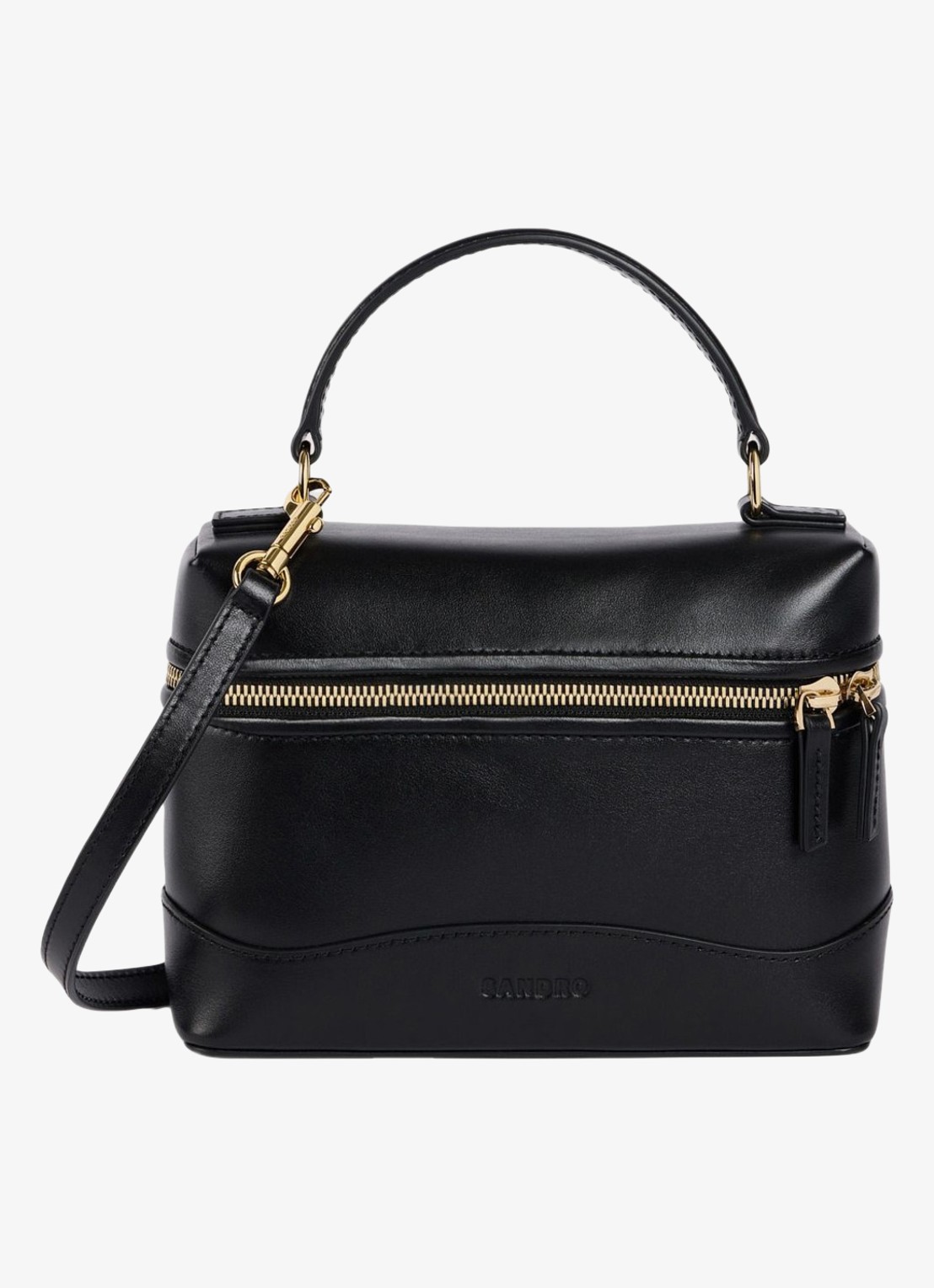 Sandro Crossbody van leer - voorkant zwart