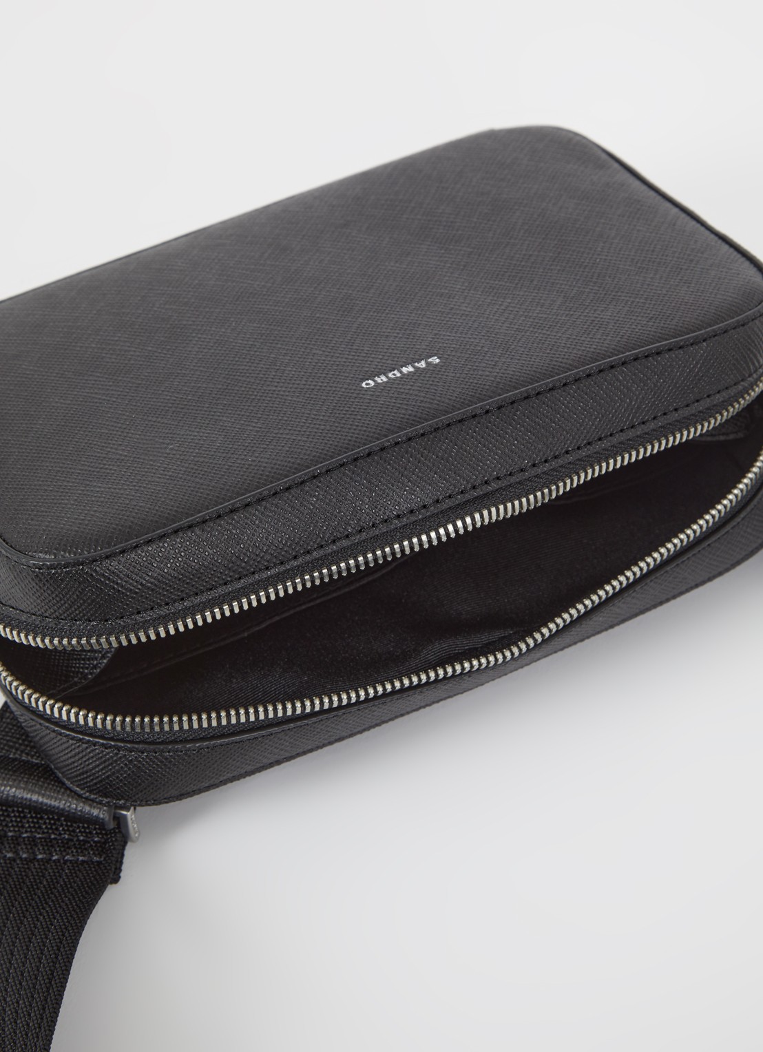 Sandro Crossbodytas met logo en verstelbare schouderriem - detail 3 zwart