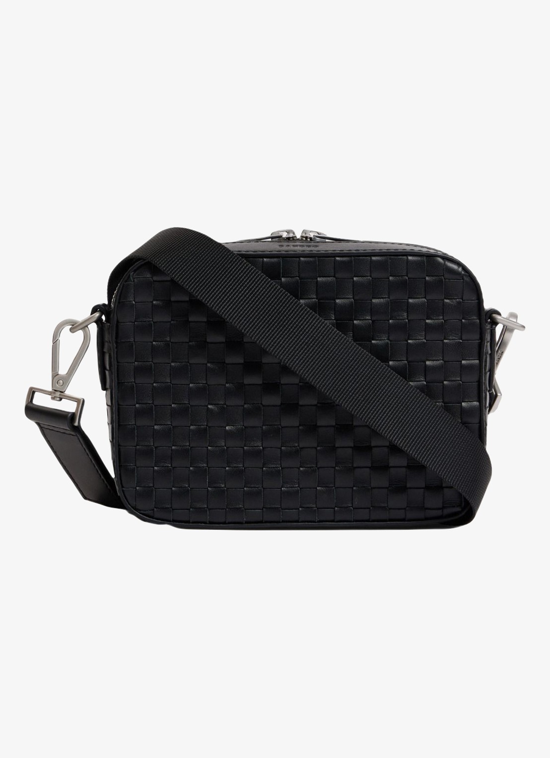 Sandro Crossbodytas van leer - voorkant 4 black / zwart