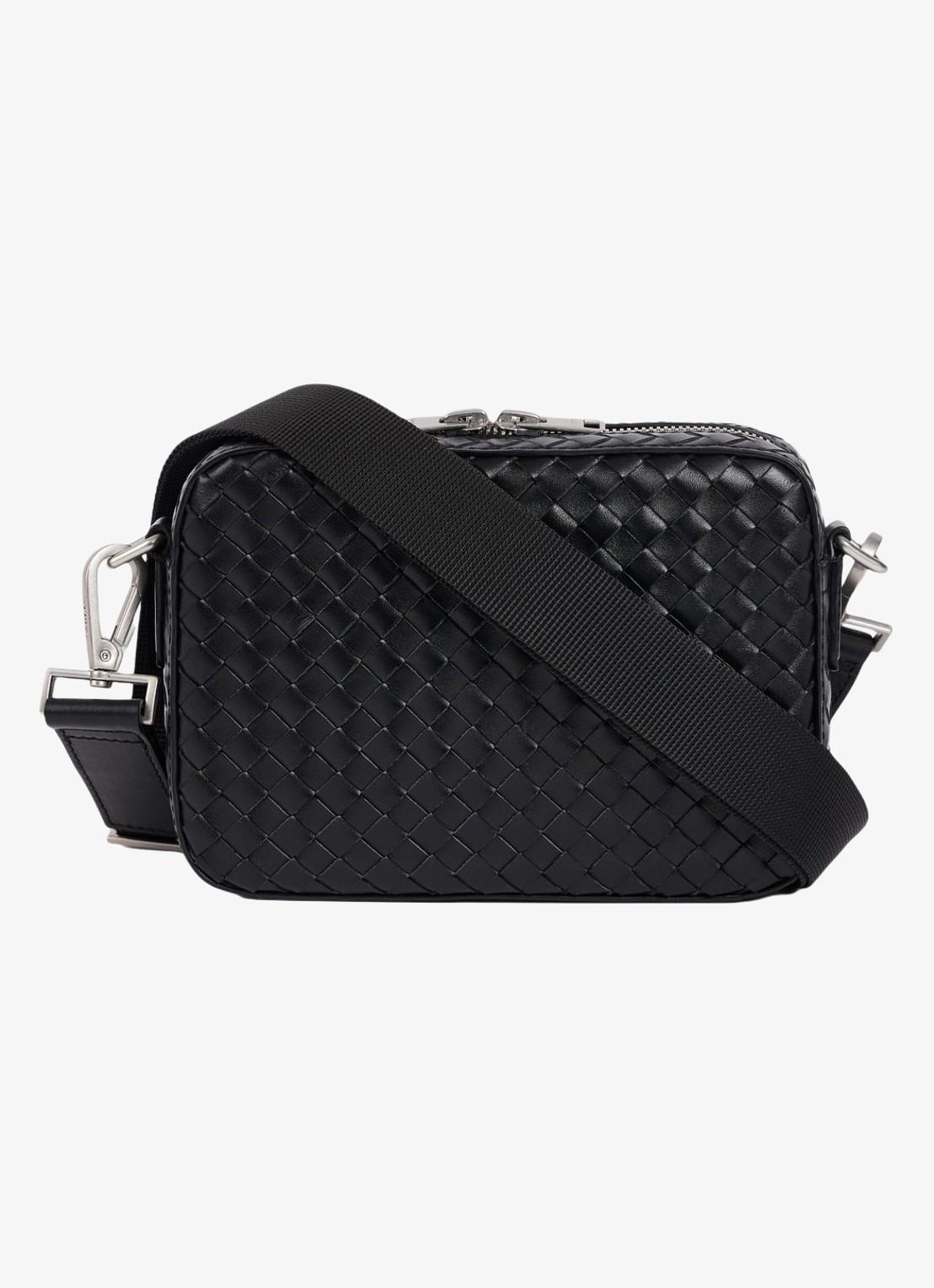 Sandro Crossbodytas van leer - voorkant 5 black / zwart