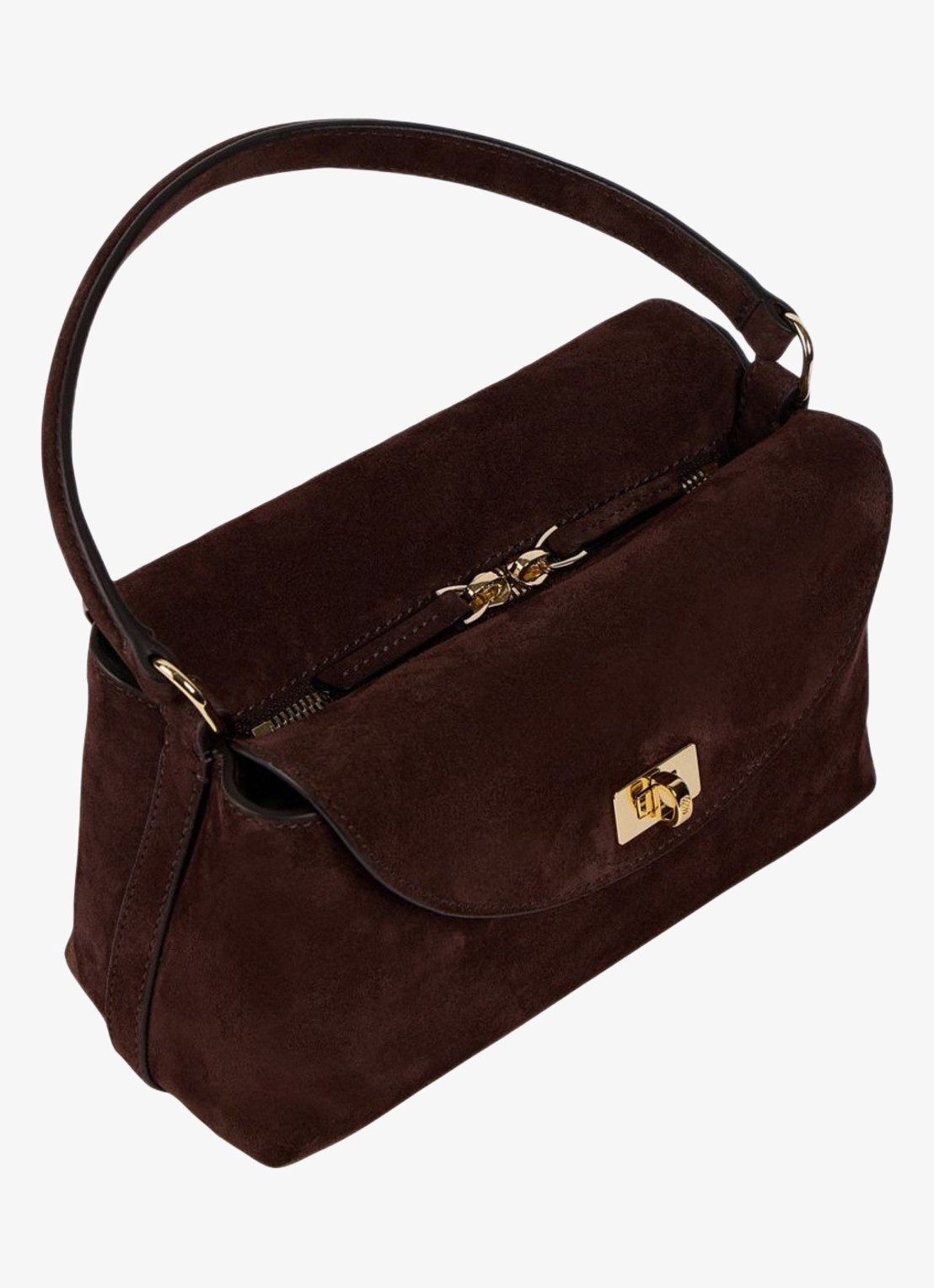 Sandro crossbodytas van suède - detail 3 brown / bruin