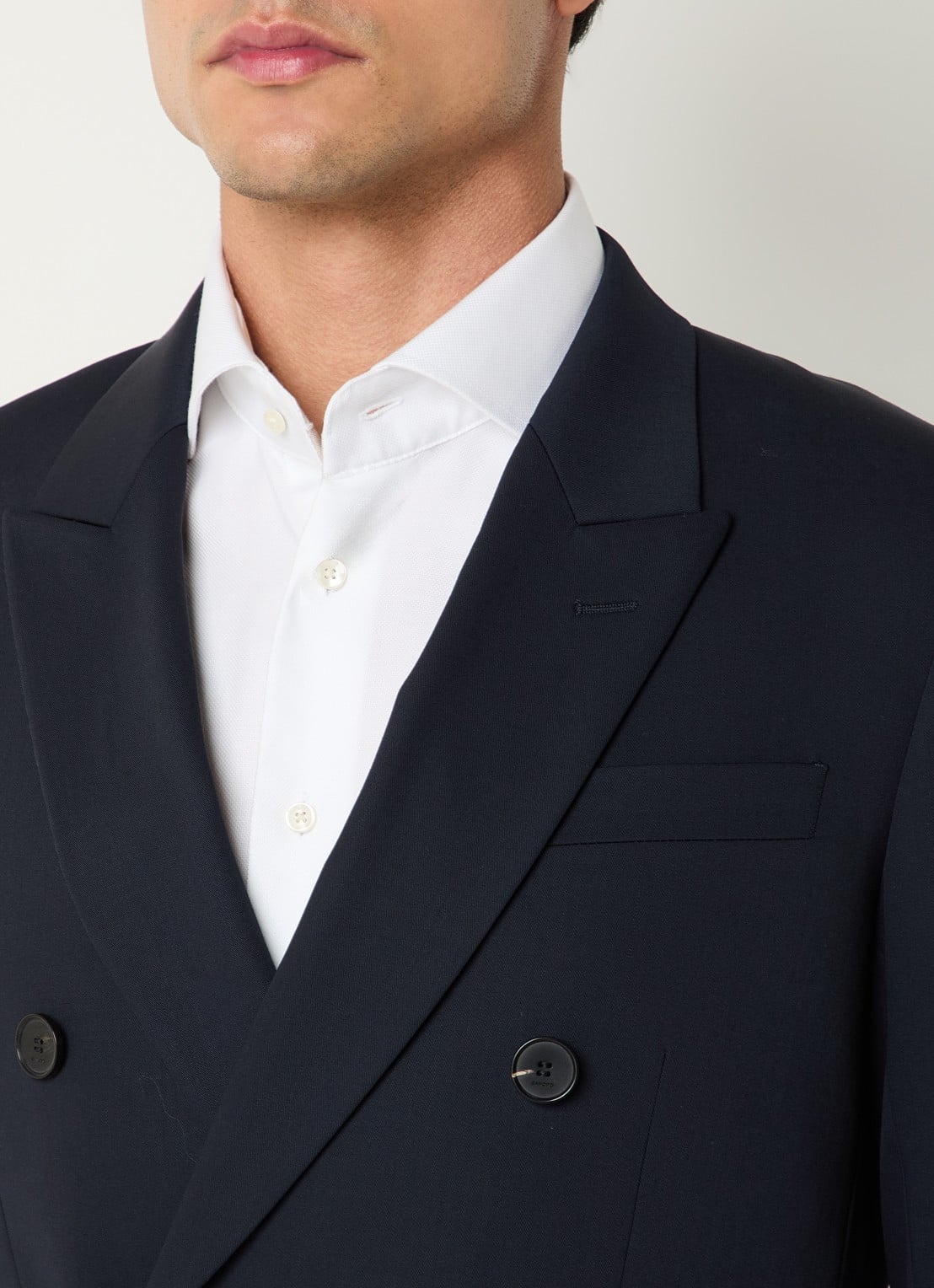 Sandro Double-breasted colbert van scheerwol met klepzakken - detail 7 donkerblauw