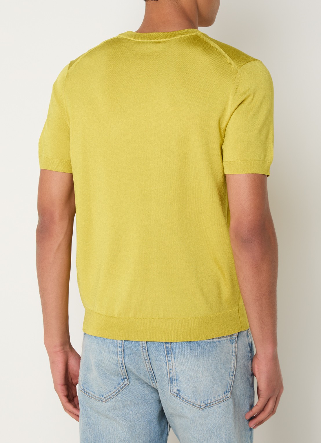 Sandro Fijngebreid T-shirt met ronde hals - achterkant 2 lime