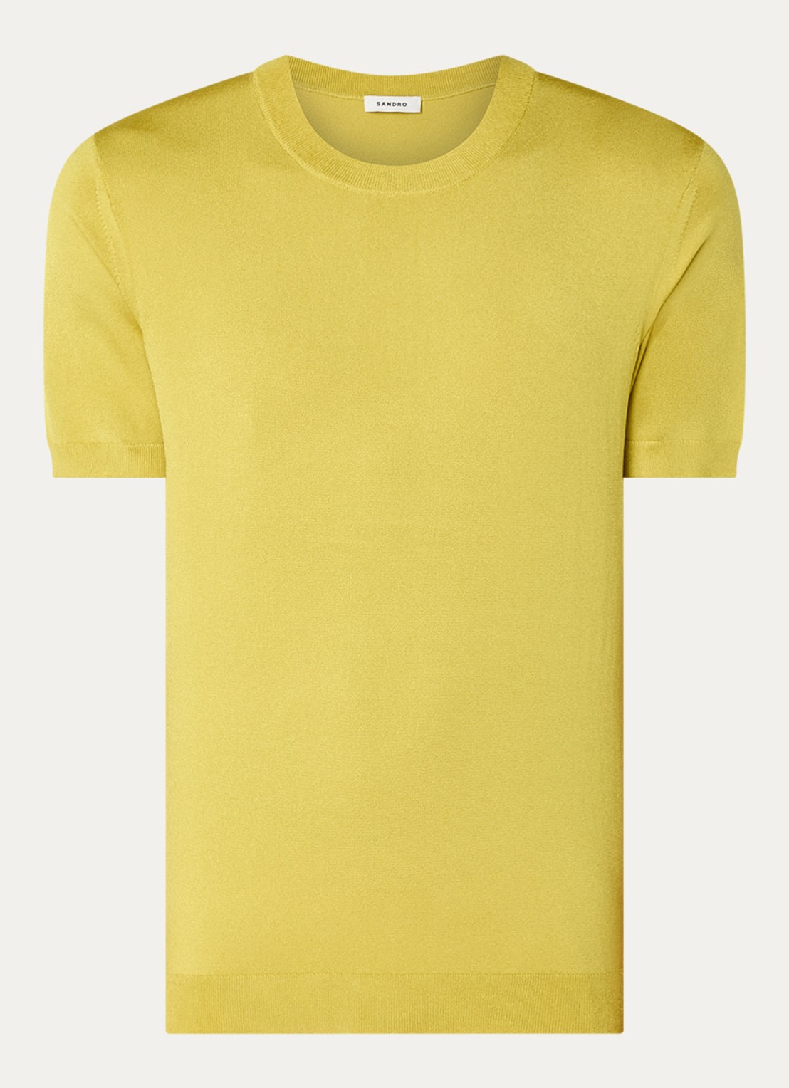 Sandro Fijngebreid T-shirt met ronde hals - voorkant 3 lime