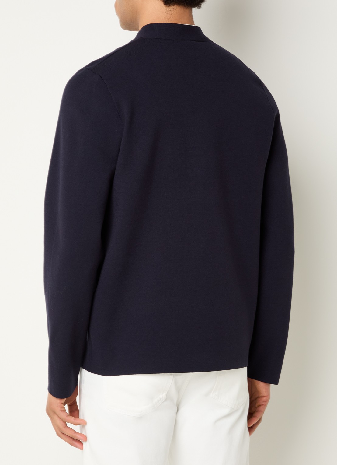 Sandro Fijngebreid vest met applicatie - achterkant 3 donkerblauw
