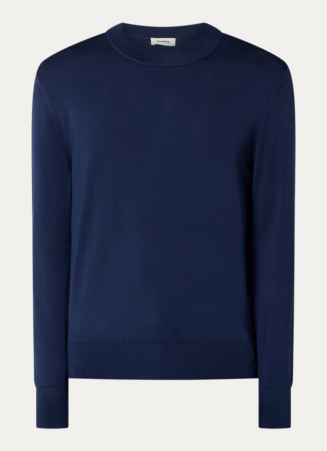 Sandro Fijngebreide pullover met ronde hals - voorkant 3 royal blue / blauw