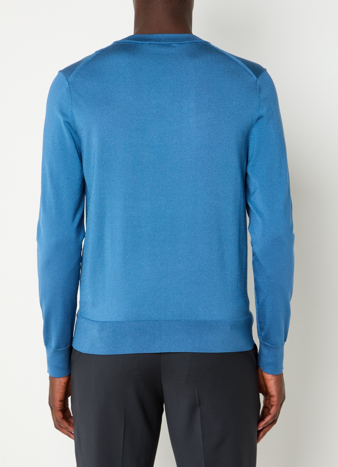 Sandro Fijngebreide pullover met ronde hals - achterkant blue office / blauw