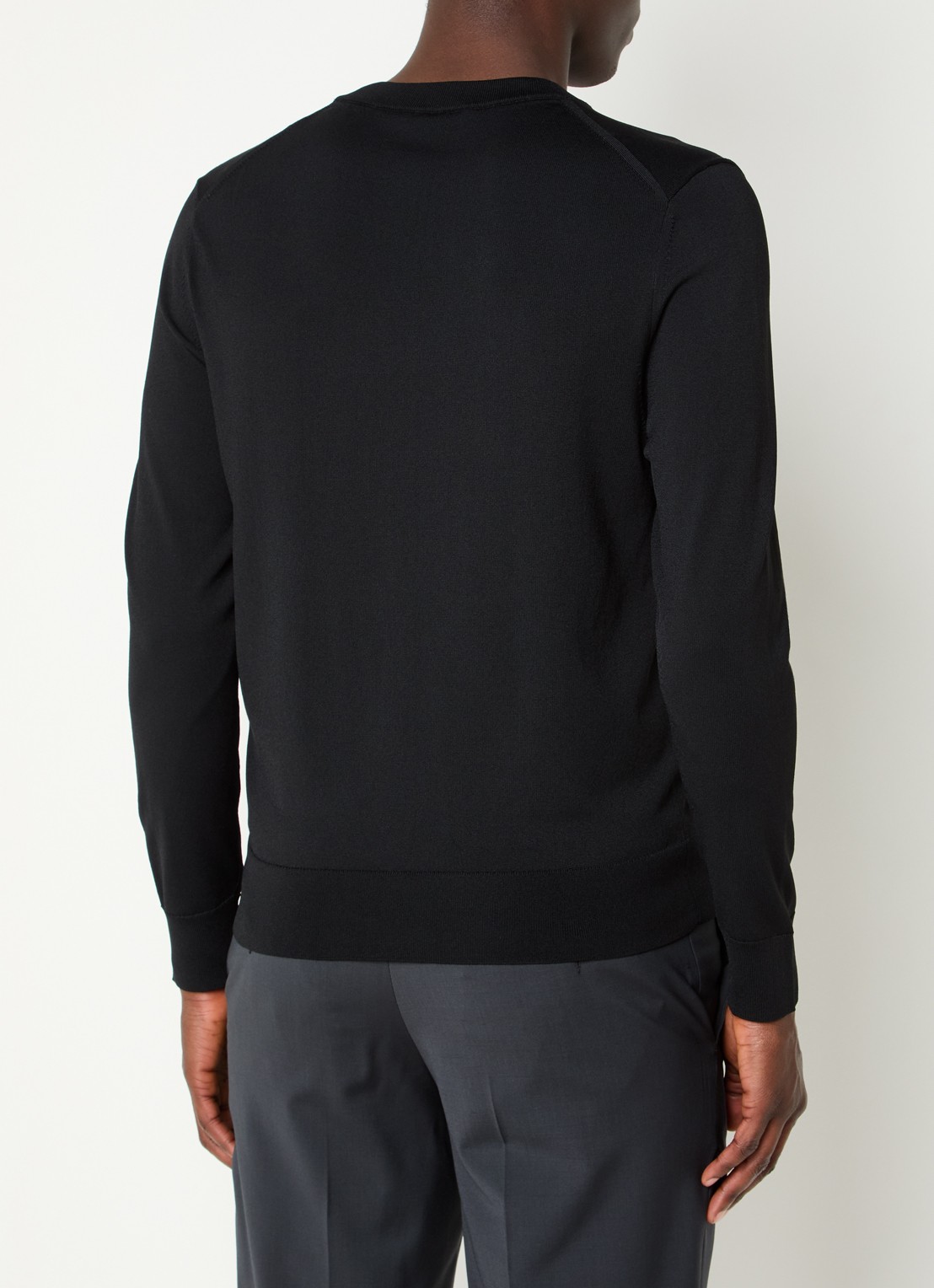 Sandro Fijngebreide pullover met ronde hals - achterkant 4 black / zwart