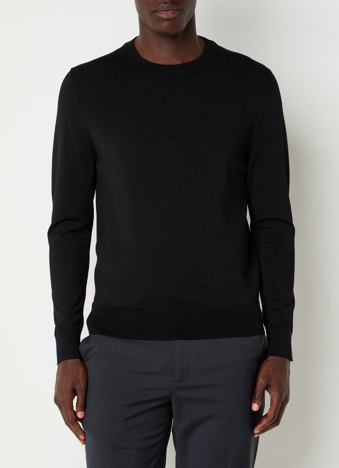 Sandro Fijngebreide pullover met ronde hals - detail 3 black / zwart