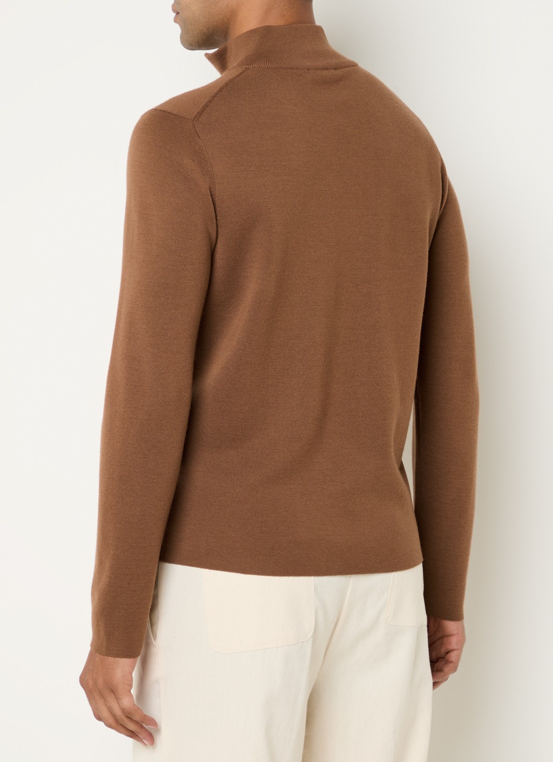 Sandro Fijngebreide pullover van merino wol - achterkant 4 beige