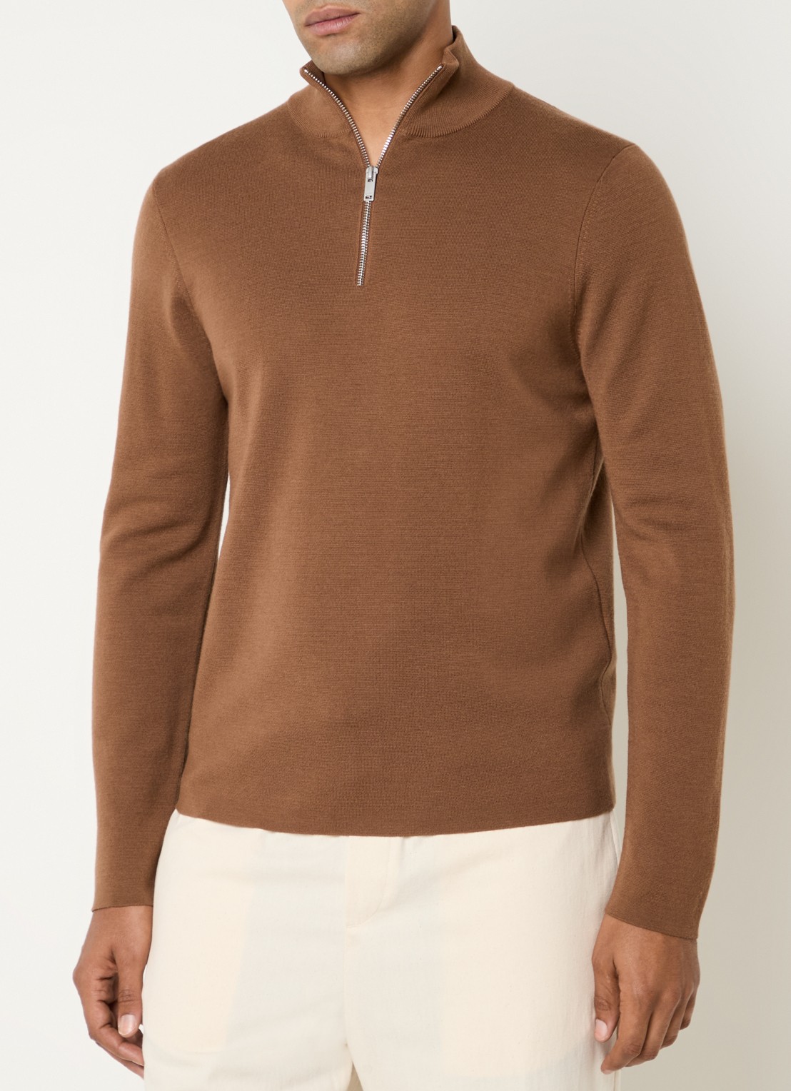 Sandro Fijngebreide pullover van merino wol - detail 3 beige