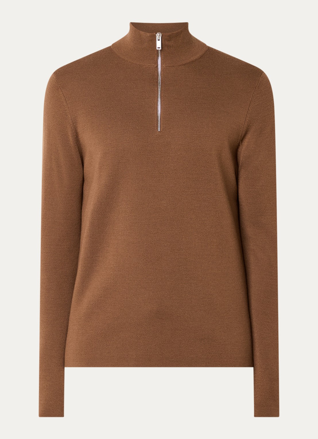 Sandro Fijngebreide pullover van merino wol - voorkant beige