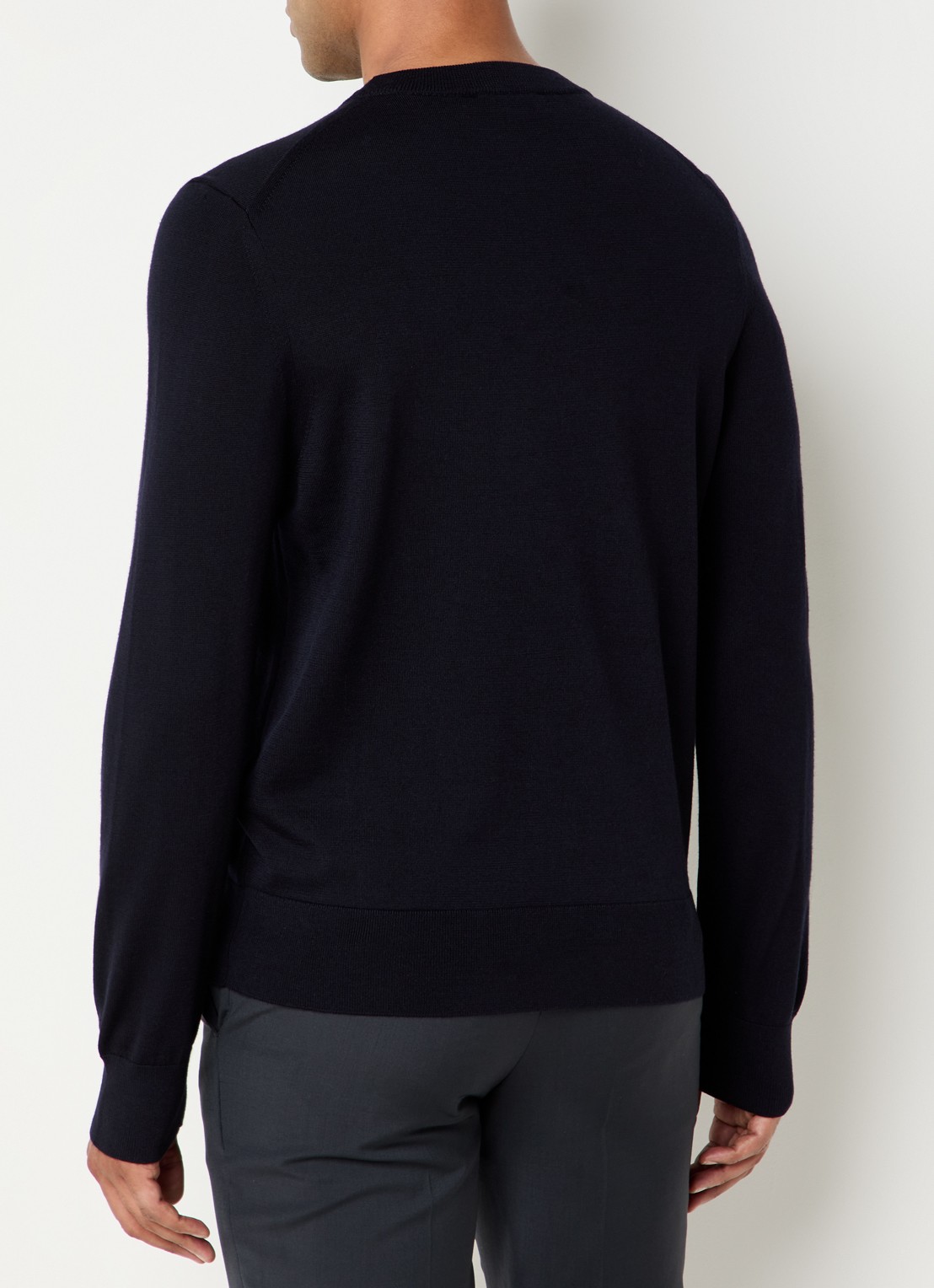 Sandro Fijngebreide pullover van wol  - achterkant 2 donkerblauw