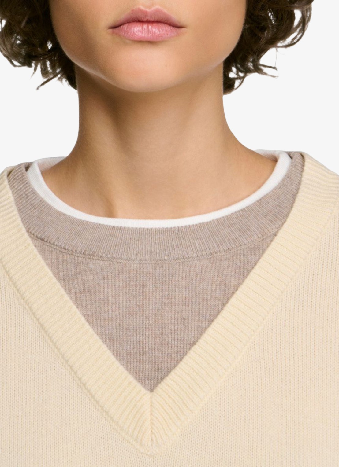Sandro Fijngebreide trui in wolblend - detail 6 beige